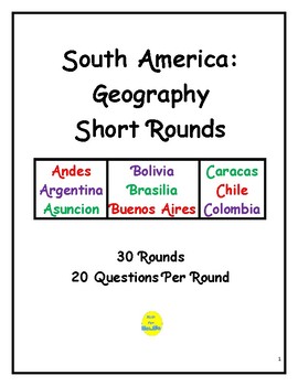 Preview of South America Geography Short Rounds