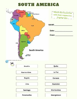 Preview of South America Geography  worksheet