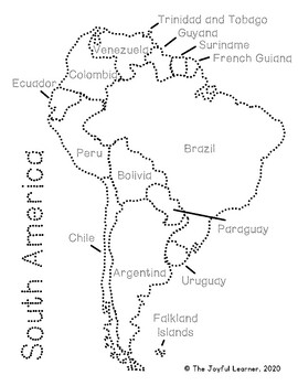 South America Map (Montessori Colors) Printable - Includes tracing sheets