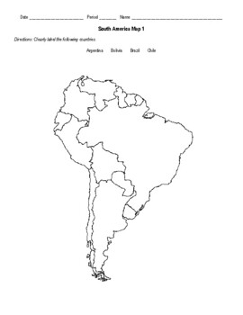 South America Map Quizzes with Quizlet Practice Maps | TPT