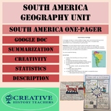 South America One-Pager Activity