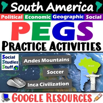 Preview of South America PEGS Factors Practice Activity and Worksheet | Google