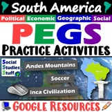 South America PEGS Factors Practice Activity and Worksheet