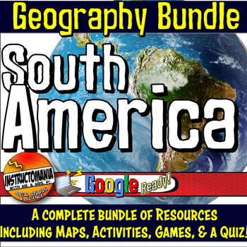 Preview of South America Physical Geography Bundle Map Activities Inca Digital & Print