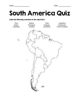 South America Quiz by Manitoba Middle Years | Teachers Pay Teachers