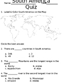 South America Quiz (SOL 3.6)