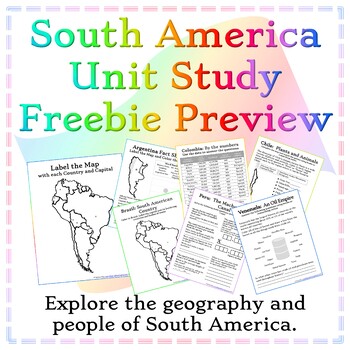 Preview of South America Unit Preview Freebie