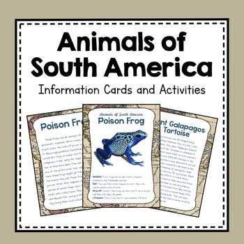 Preview of South America Unit Study | Animals of South America | Animal Facts Activity