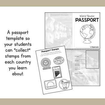 Printable Passport -- Country Unit Study, Continent Unit Study, Culture
