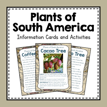 Preview of South America Unit Study | Plants of South America Information Cards