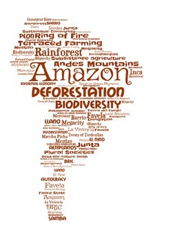 Preview of South America Vocabulary Wordle
