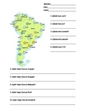 Spanish South America Weather Map Worksheet (Tiempo en Amé