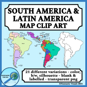 Preview of South America and Latin America Clip Art Maps