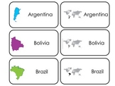 South America Printable Picture Word Preschool Geography F