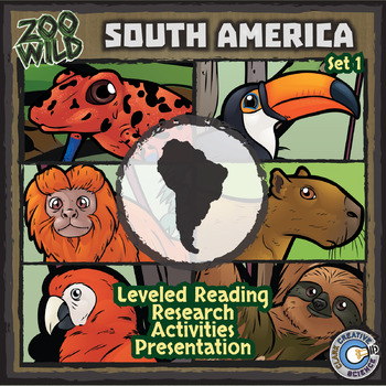 Preview of South American Animals Activities - Set 1 - Reading, Printables & Slides