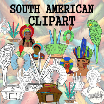 Preview of South American Clipart | Indigenous People South America Tupi Guarani ✧.*ೃ༄