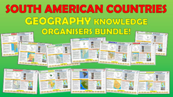Preview of South American Countries Geography Knowledge Organizers Bundle!