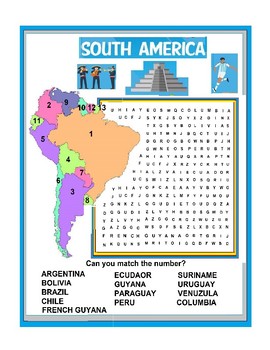 Preview of South America Word Search