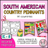 South American Country Pennants | Hispanic Heritage Month