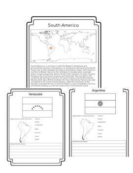 Preview of South American Country Work Packet