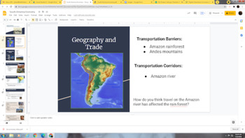 Preview of South American Economy Google Slides