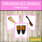 Musical Instruments of South America 3-Part Cards (color borders)
