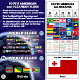 South American and Oceanian Flags PNGs, PPT, Flash Cards, 