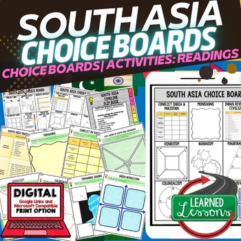 Preview of South Asia Activities, Choice Board, Google Geography, Distance Learning