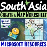South Asia Create a Map Worksheet | Absolute & Relative Lo