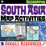 South Asia Map Practice Activities | India Geography | Pri