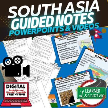 Preview of South Asia Guided Notes & PowerPoints World Geography Guided Notes