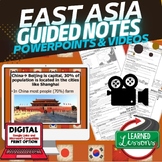 East Asia Notes and PowerPoints Geography Print, Digital, Google