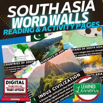 Preview of South Asia Word Wall Activity Pages World Geography Word Wall