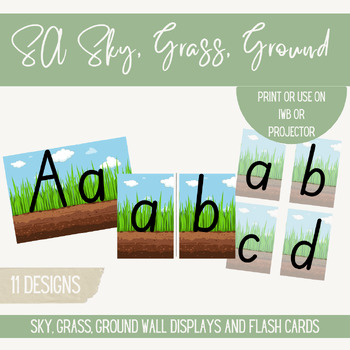 Preview of South Australia Print Font Sky, Grass, Ground Handwriting Displays & Flash Cards