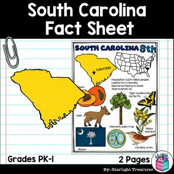 Preview of South Carolina Fact Sheet for Early Readers - A State Study