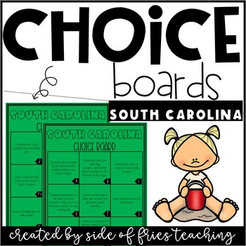 Preview of South Carolina Research Printables Choice Board