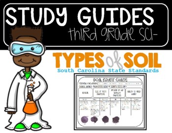 Preview of South Carolina Science Standards: Types of Soil Study Guide