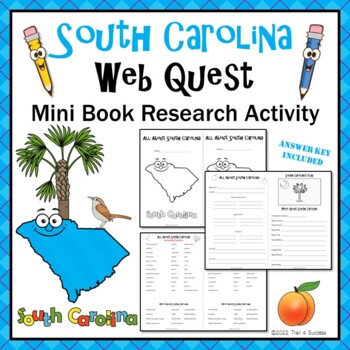 Preview of South Carolina Webquest Worksheets Internet Research Mini Book