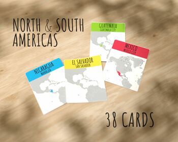 Preview of South, Central and North America maps + Caribbean countries - Montessori cards.