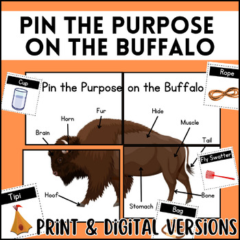 Preview of Pin the Purpose on the Buffalo Game| Native American South Dakota Social Studies