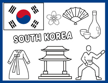 Preview of South Korea Coloring Page for Kids