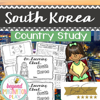 Preview of South Korea Country Study *BEST SELLER* Comprehension, Activities + Play Pretend