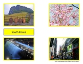 South Korea Geography Cards Montessori Color Coded for Asia