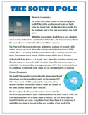 South Pole Information Sheet (Physical and Human Geography)