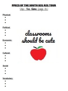 Preview of South Region Graphic Organizers Social Studies Alive Distance Learning Remote