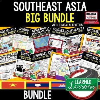 Preview of Southeast Asia BUNDLE, World Geography Bundle, Digital Learning & Print