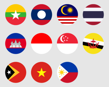 Southeast Asia Countries Circle Round Flags Vector Cricut SVG PNG JPG ...