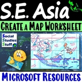 Southeast Asia Create a Map Worksheet | Absolute & Relativ