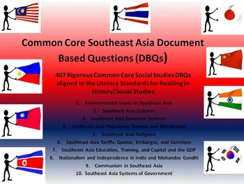 Preview of Southeast Asia Document Based Questions - 407 DBQs and 10 Different Topics!!