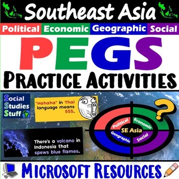 Preview of Southeast Asia PEGS Factors 5-E Lesson | SE Asia Practice Activities | Microsoft